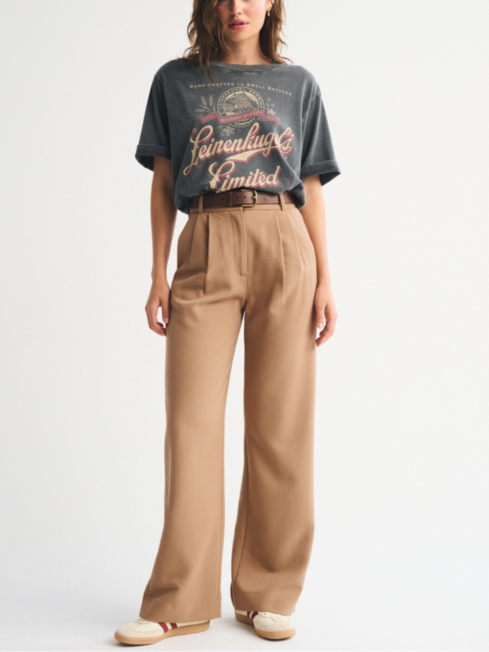 Abercrombie & Fitch Sloane Wide Leg Pants High Rise Tan Size 0XS - Picture 8 of 8